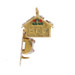 Yellow Gold Enamel Cozy Chalet Charm - 18k Honeymoon Cabin Opens