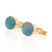 Yellow Gold Opal Men's Oval Cufflinks - 14k Triplet Bezel Set Yellow Gold Opal Men's Oval Cufflinks - 14k Triplet Bezel Set