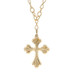 Yellow Gold Budded Cross Pendant Necklace 32" - 14k Faith
