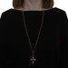 Yellow Gold Budded Cross Pendant Necklace 32" - 14k Faith