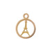 Rose Gold Eiffel Tower Circle Charm - 18k Paris, France Souvenir Pendant Rose Gold Eiffel Tower Circle Charm - 18k Paris, France Souvenir Pendant