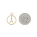 Rose Gold Eiffel Tower Circle Charm - 18k Paris, France Souvenir Pendant Rose Gold Eiffel Tower Circle Charm - 18k Paris, France Souvenir Pendant