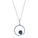 White Gold Sapphire & Diamond Circle Pendant Necklace 16" - 14k Pear .33ctw White Gold Sapphire & Diamond Circle Pendant Necklace 16" - 14k Pear .33ctw