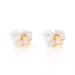 Yellow Gold Cultured Pearl Earrings - 14k Studs w/ Halo Jacket Enhancers Yellow Gold Cultured Pearl Earrings - 14k Studs w/ Halo Jacket Enhancers