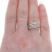 Yellow Gold Diamond Crossover Band - 10k Single Cut .15ctw Wave Ring Yellow Gold Diamond Crossover Band - 10k Single Cut .15ctw Wave Ring
