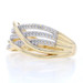 Yellow Gold Diamond Crossover Band - 10k Single Cut .15ctw Wave Ring Yellow Gold Diamond Crossover Band - 10k Single Cut .15ctw Wave Ring