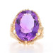 Yellow Gold Amethyst Cocktail Solitaire Ring - 10k Oval 11.86ct Yellow Gold Amethyst Cocktail Solitaire Ring - 10k Oval 11.86ct