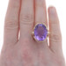 Yellow Gold Amethyst Cocktail Solitaire Ring - 10k Oval 11.86ct Yellow Gold Amethyst Cocktail Solitaire Ring - 10k Oval 11.86ct