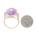 Yellow Gold Amethyst Cocktail Solitaire Ring - 10k Oval 11.86ct Yellow Gold Amethyst Cocktail Solitaire Ring - 10k Oval 11.86ct