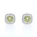 David Yurman Albion 11mm Stud Lemon Citrine Diamond Halo Earrings 925 & Gold 18k