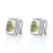 David Yurman Albion 11mm Stud Lemon Citrine Diamond Halo Earrings 925 & Gold 18k