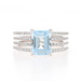 White Gold Aquamarine & Diamond Ring - 18k Emerald Cut 2.66ctw White Gold Aquamarine & Diamond Ring - 18k Emerald Cut 2.66ctw