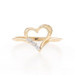 Yellow Gold Diamond Two Hearts Ring - 10k Round Brilliant Love Silhouette Yellow Gold Diamond Two Hearts Ring - 10k Round Brilliant Love Silhouette