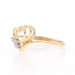 Yellow Gold Diamond Two Hearts Ring - 10k Round Brilliant Love Silhouette Yellow Gold Diamond Two Hearts Ring - 10k Round Brilliant Love Silhouette