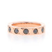 Rose Gold Black Diamond Five-Stone Band 14k .50ctw Hammered Wed Ring Sz6 Treated Rose Gold Black Diamond Five-Stone Band 14k .50ctw Hammered Wed Ring Sz6 Treated