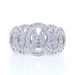 White Gold Diamond Cluster Cocktail Ring - 10k Single .56ctw Intertwined Links