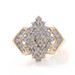 Yellow Gold Diamond Cluster Cocktail Ring - 10k Single Cut .50ctw Knife-Edge Yellow Gold Diamond Cluster Cocktail Ring - 10k Single Cut .50ctw Knife-Edge