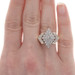Yellow Gold Diamond Cluster Cocktail Ring - 10k Single Cut .50ctw Knife-Edge Yellow Gold Diamond Cluster Cocktail Ring - 10k Single Cut .50ctw Knife-Edge