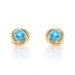 Yellow Gold Blue Topaz Stud Earrings - 14k Round 1.12ctw Knot Twist Pierced Yellow Gold Blue Topaz Stud Earrings - 14k Round 1.12ctw Knot Twist Pierced