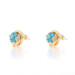 Yellow Gold Blue Topaz Stud Earrings - 14k Round 1.12ctw Knot Twist Pierced Yellow Gold Blue Topaz Stud Earrings - 14k Round 1.12ctw Knot Twist Pierced