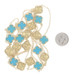 Yellow Gold Turquoise Quatrefoil Flower Station Necklace 46" - 18k Cable Chain Yellow Gold Turquoise Quatrefoil Flower Station Necklace 46" - 18k Cable Chain