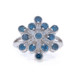 White Gold Fancy Blue Diamond Snowflake Cluster Cocktail Ring 14k 1.00ctwTreated White Gold Fancy Blue Diamond Snowflake Cluster Cocktail Ring 14k 1.00ctwTreated