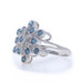 White Gold Fancy Blue Diamond Snowflake Cluster Cocktail Ring 14k 1.00ctwTreated White Gold Fancy Blue Diamond Snowflake Cluster Cocktail Ring 14k 1.00ctwTreated