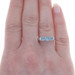 White Gold Topaz Diamond Ring - 10k Oval .64ctw Three-Stone White Gold Topaz Diamond Ring - 10k Oval .64ctw Three-Stone