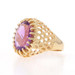 Yellow Gold Amethyst Cocktail Solitaire Ring - 14k Oval 5.18ct Floral Yellow Gold Amethyst Cocktail Solitaire Ring - 14k Oval 5.18ct Floral