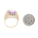 Yellow Gold Amethyst Cocktail Solitaire Ring - 14k Oval 5.18ct Floral Yellow Gold Amethyst Cocktail Solitaire Ring - 14k Oval 5.18ct Floral