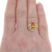 Yellow Gold Citrine Cocktail Solitaire Ring - 14k Marquise .90ct Filigree