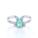 White Gold Emerald & Diamond Ring - 18k Emerald Cut .51ctw White Gold Emerald & Diamond Ring - 18k Emerald Cut .51ctw
