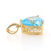 Yellow Gold Blue Topaz Solitaire Pendant - 14k Trillion 4.75ct Milgrain Yellow Gold Blue Topaz Solitaire Pendant - 14k Trillion 4.75ct Milgrain