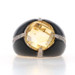 Yellow Gold Citrine Onyx Diamond Ring 14k Double Checkerboard Round 3.51ctw Sz 5 Yellow Gold Citrine Onyx Diamond Ring 14k Double Checkerboard Round 3.51ctw Sz 5
