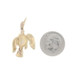 Yellow Gold Cultured Pearl & Ruby Flying Goose Brooch - 14k Baroque Bird Pin Yellow Gold Cultured Pearl & Ruby Flying Goose Brooch - 14k Baroque Bird Pin