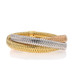 Roberto Coin Tri Color Interlocking Bangle Bracelet 7 1/4" - Yellow Gold 18k Roberto Coin Tri Color Interlocking Bangle Bracelet 7 1/4" - Yellow Gold 18k