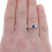 White Gold Sapphire Diamond Engagement Ring - 14k Oval .61ctw Three-Stone White Gold Sapphire Diamond Engagement Ring - 14k Oval .61ctw Three-Stone