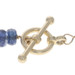 Yellow Gold Kyanite Lapis Lazuli Fancy Chain Lariat Necklace 35 1/4" -14k Adjust