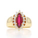 Yellow Gold Ruby Diamond Halo Ring - 18k Marquise 1.50ctw Yellow Gold Ruby Diamond Halo Ring - 18k Marquise 1.50ctw