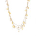 Yellow Gold Citrine & Pearl Three-Strand Dangle Necklace 17" - 14k Briolette