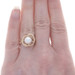 Yellow Gold Cultured Pearl Solitaire Bypass Ring - 14k Intertwined Loops Yellow Gold Cultured Pearl Solitaire Bypass Ring - 14k Intertwined Loops