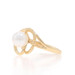 Yellow Gold Cultured Pearl Solitaire Bypass Ring - 14k Intertwined Loops Yellow Gold Cultured Pearl Solitaire Bypass Ring - 14k Intertwined Loops