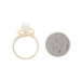 Yellow Gold Cultured Pearl Solitaire Bypass Ring - 14k Intertwined Loops Yellow Gold Cultured Pearl Solitaire Bypass Ring - 14k Intertwined Loops