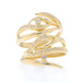 Yellow Gold Diamond Bypass Band - 18k Round Brilliant .20ctw Twisting Vine Ring Yellow Gold Diamond Bypass Band - 18k Round Brilliant .20ctw Twisting Vine Ring