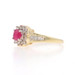 Yellow Gold Ruby Diamond Halo Ring - 14k Round .99ctw Yellow Gold Ruby Diamond Halo Ring - 14k Round .99ctw
