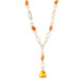 Milor Amber Lariat Drop Necklace 17 3/4" - Yellow Gold 14k Italy Milor Amber Lariat Drop Necklace 17 3/4" - Yellow Gold 14k Italy