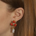 Yellow Gold Coral & Pearl Earrings -18k Clover & Snake Studs w/ Dangle Enhancers Yellow Gold Coral & Pearl Earrings -18k Clover & Snake Studs w/ Dangle Enhancers