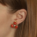 Yellow Gold Coral & Pearl Earrings -18k Clover & Snake Studs w/ Dangle Enhancers Yellow Gold Coral & Pearl Earrings -18k Clover & Snake Studs w/ Dangle Enhancers