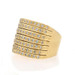 Yellow Gold Diamond Cluster Cocktail Band - 18k Round 1.15ctw Stripes Ring Yellow Gold Diamond Cluster Cocktail Band - 18k Round 1.15ctw Stripes Ring