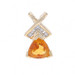 Yellow Gold Citrine Pendant - 14k Trillion 1.17ct X Crossover Yellow Gold Citrine Pendant - 14k Trillion 1.17ct X Crossover